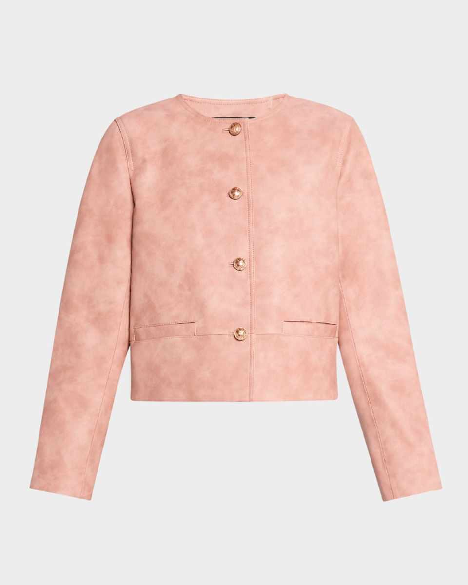 Lyles Boxy Faux Leather Jacket